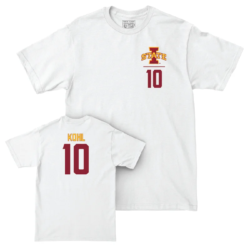 Football Jerseys For Personalized Team Apparel-Iowa State Football White Logo Comfort Colors Tee - JJ Kohl