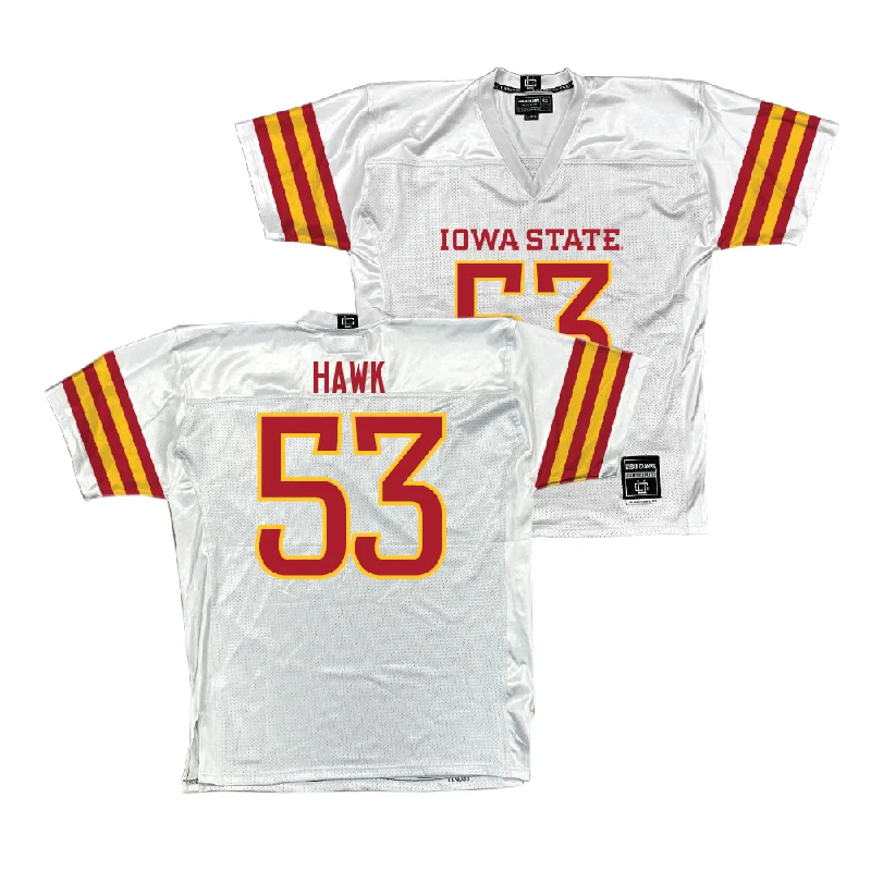 Custom Football Jerseys For Special Event Sponsorship-Iowa State Football White Jersey - Zaimir Hawk