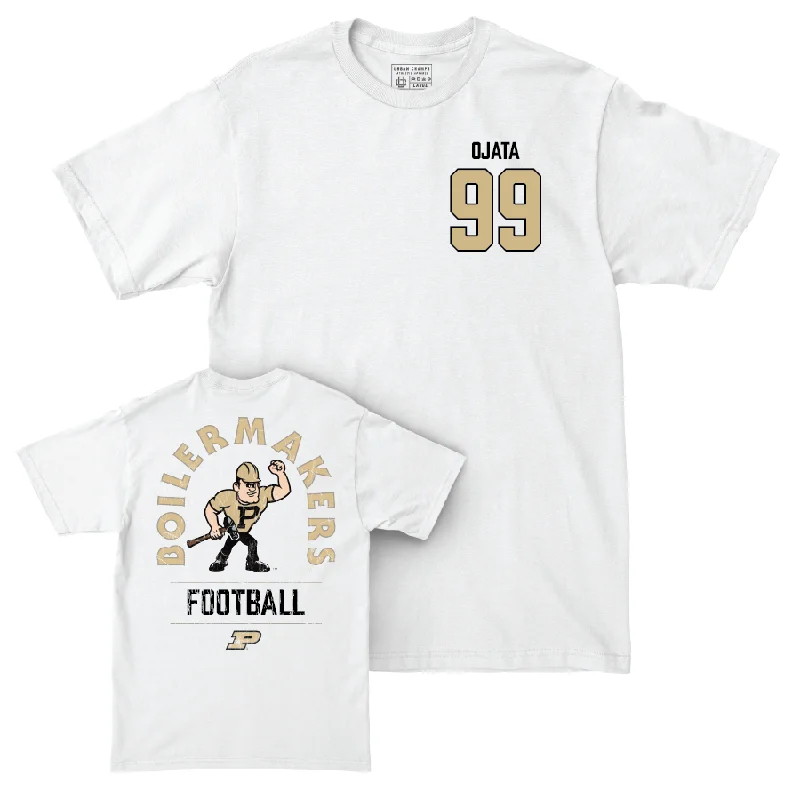 Football Jerseys With Custom Logos & Text-Football White Mascot Comfort Colors Tee  - Jireh Ojata