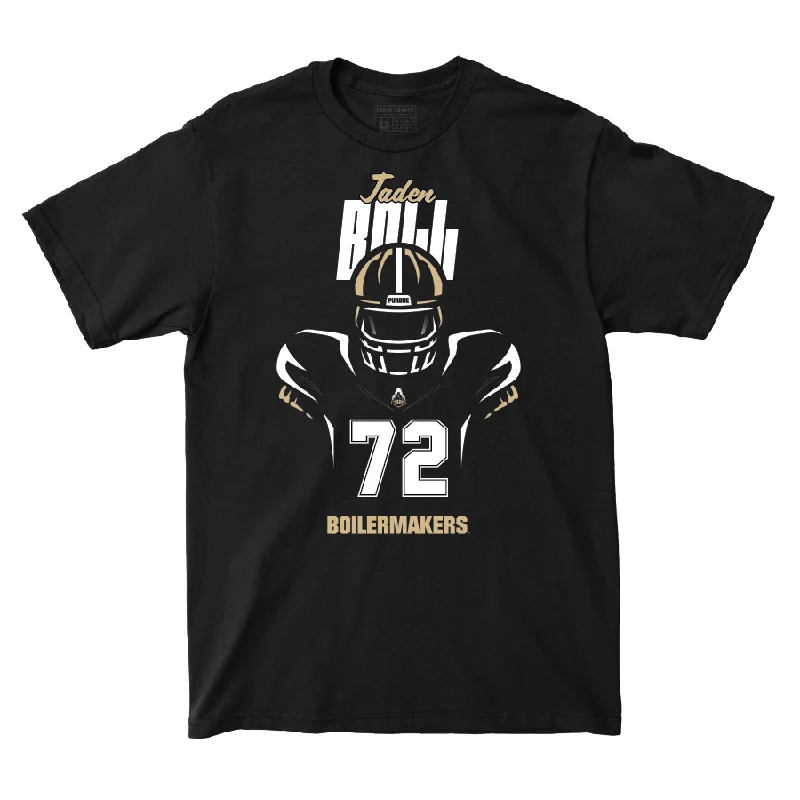 Custom Football Jerseys For Team Sponsorship-Silhouette Black Football Tee - Jaden Ball | #72