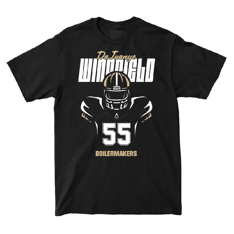 Custom Football Jerseys With Unique Designs-Silhouette Black Football Tee - DaJuanye Wingfield | #55