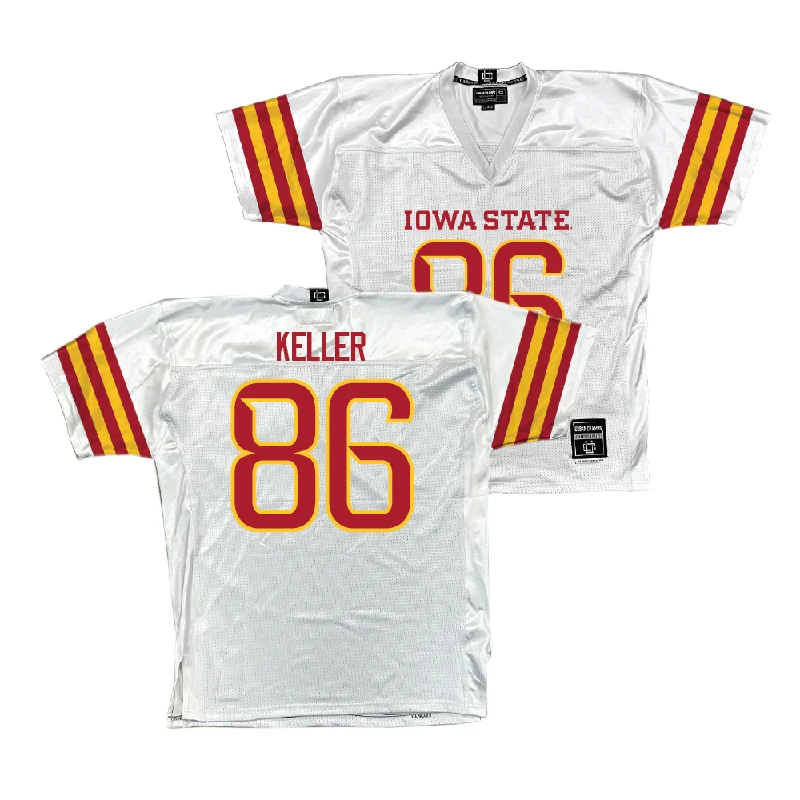 Football Jerseys With Player Numbers & Logos-Iowa State Football White Jersey - Andrew Keller