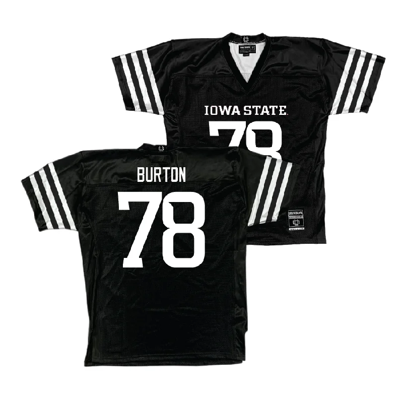 Custom Football Jerseys For Event Appearances-Iowa State Football Black Jersey  - Andre Burton