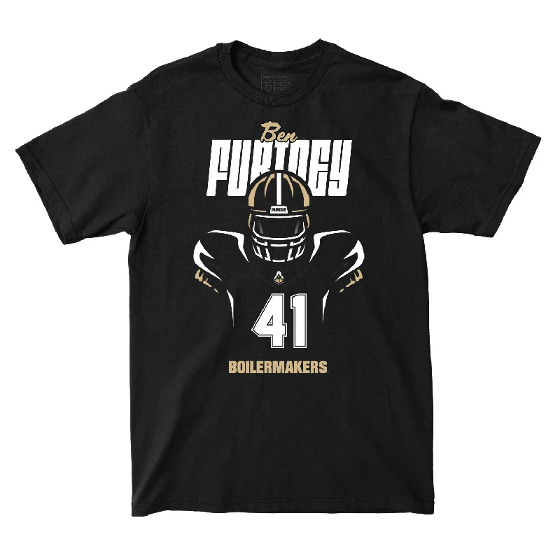 Personalized Football Jerseys For Local Supporters-Silhouette Black Football Tee - Ben Furtney | #41