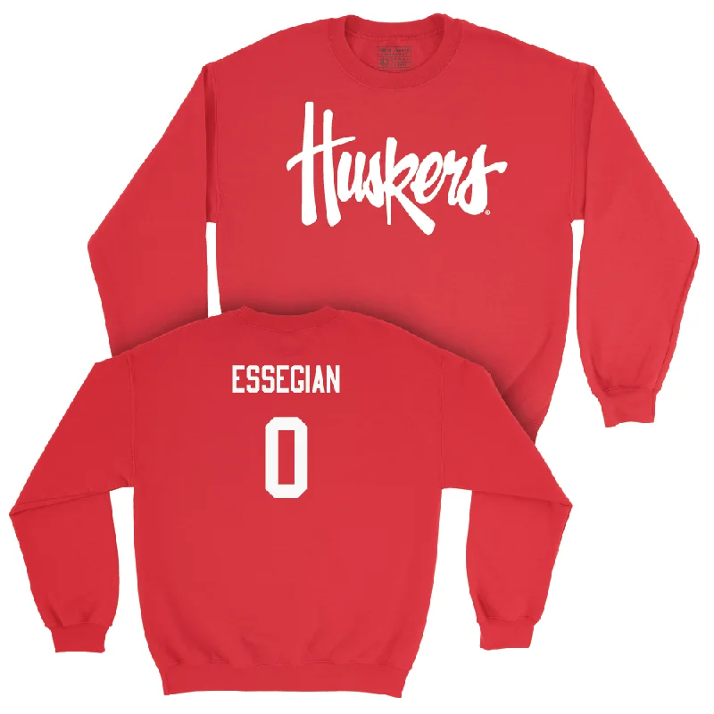 Custom Basketball Jerseys For Official League Apparel-Red Men's Basketball Huskers Crew  - Connor Essegian