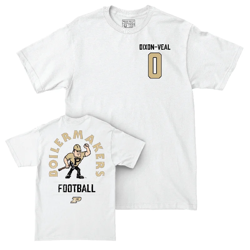 Custom Football Jerseys For School Uniforms-Football White Mascot Comfort Colors Tee - Jayden Dixon-Veal | #0