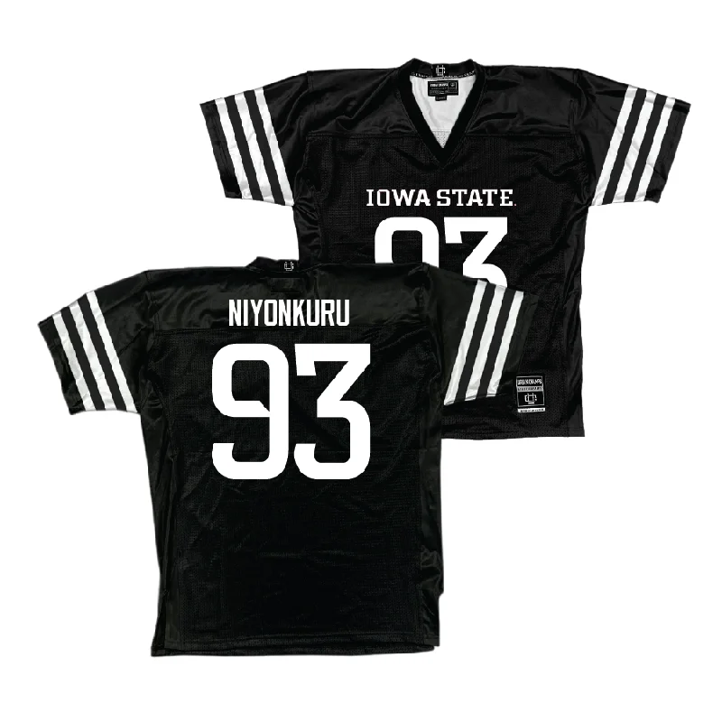 Personalized Football Jerseys For Fans & Players-Iowa State Football Black Jersey  - Obald Niyonkuru