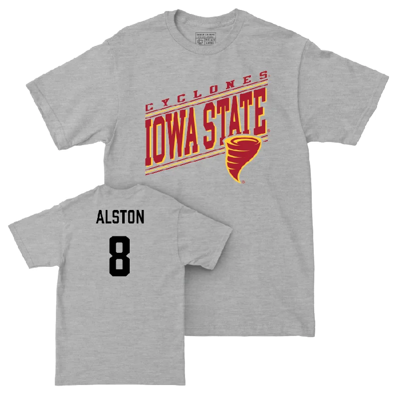 Football Jerseys For Corporate Team Activities-Iowa State Football Sport Grey Vintage Tee  - Isaiah Alston