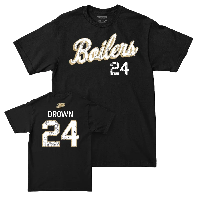 Custom Football Jerseys For Special Requests-Football Black Script Tee - Anthony Brown | #24