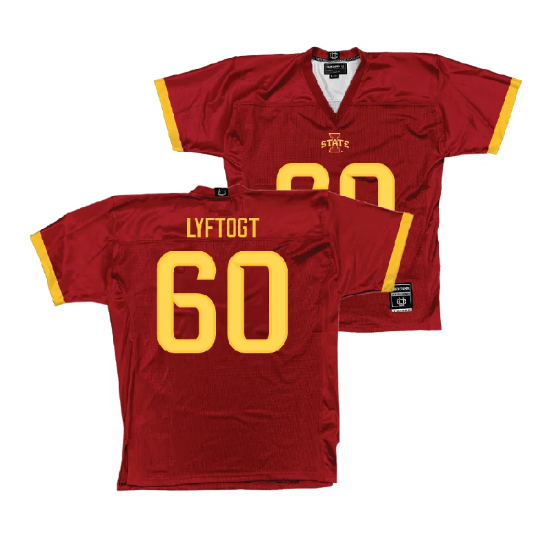 Football Jerseys With Team Logos & Custom Names-Crimson Iowa State Football Jersey - Jacob Lyftogt