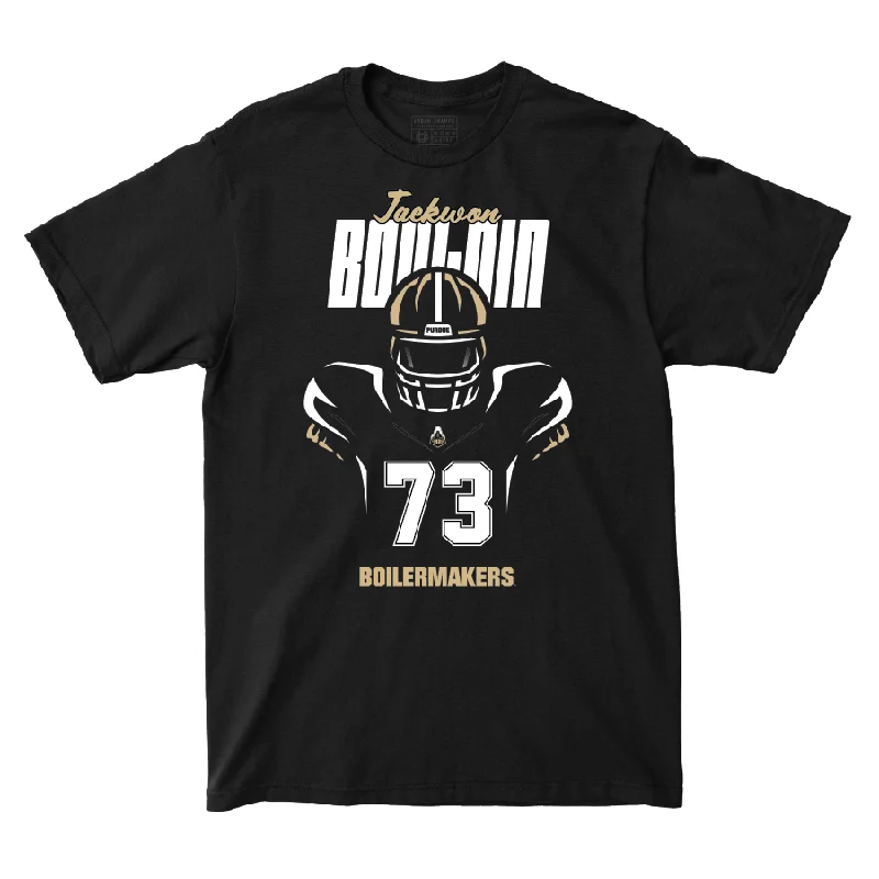 Football Jerseys For Team Celebrations-Silhouette Black Football Tee - Jaekwon Bouldin | #73