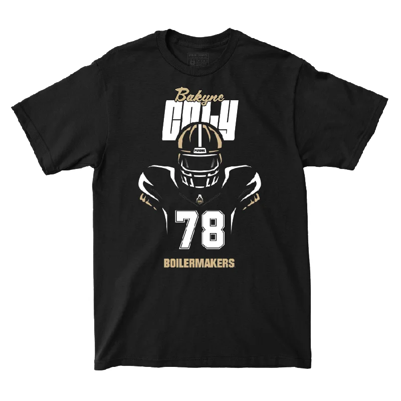 Custom Football Jerseys For Leagues-Silhouette Black Football Tee  - Bakyne Coly