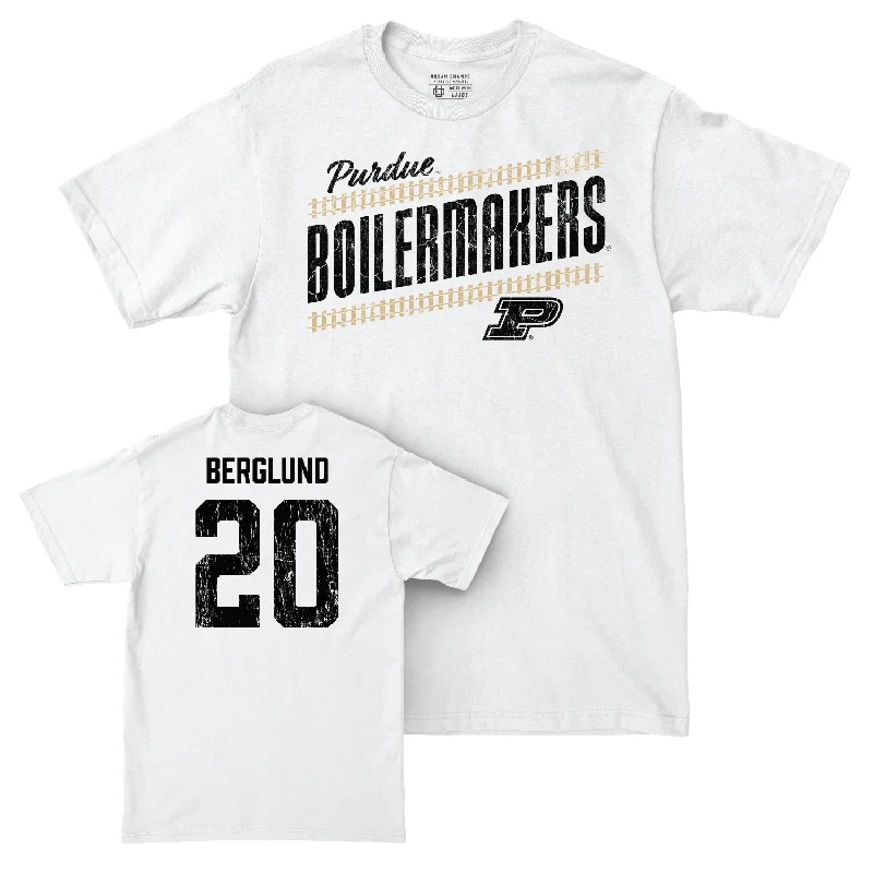 Custom Football Jerseys For Social Gatherings-Football White Slant Comfort Colors Tee - Winston Berglund | #20