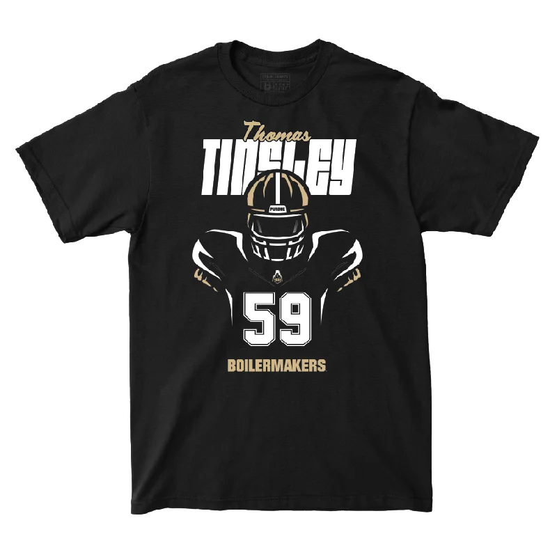 Personalized Football Jerseys For Group Fundraisers-Silhouette Black Football Tee  - Thomas Tinsley