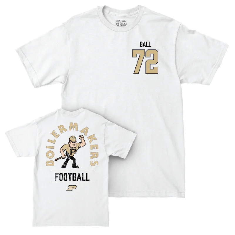 Custom Football Jerseys For Seasonal Leagues-Football White Mascot Comfort Colors Tee  - Jaden Ball