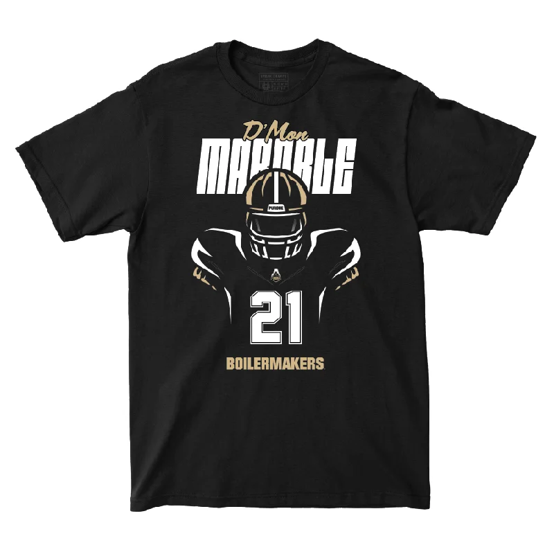 Personalized Football Jerseys For School Spirit-Silhouette Black Football Tee - D’Mon Marable | #21