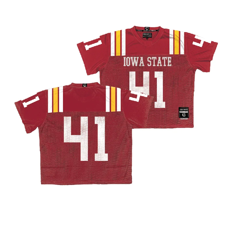 Personalized Football Jerseys For Fan Customization-Iowa State Throwback Football Jersey - Rylan Barnes | #41