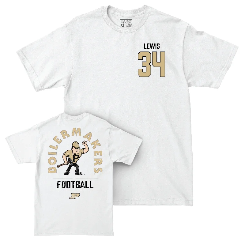 Personalized Football Jerseys For Group Custom Orders-Football White Mascot Comfort Colors Tee - Damarjhe Lewis | #34