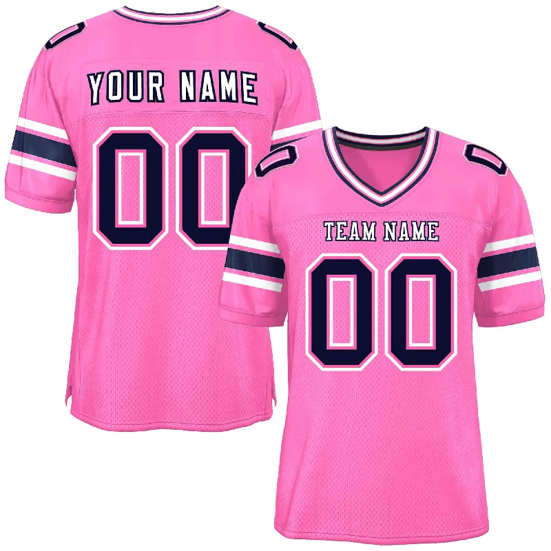 Custom Football Jerseys For Group Orders-Custom Pink Personalized Classic Authentic Football Jersey