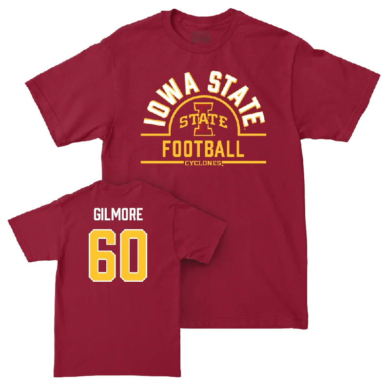 Custom Football Jerseys For Competitive Sports-Iowa State Football Crimson Arch Tee  - Aidan Gilmore