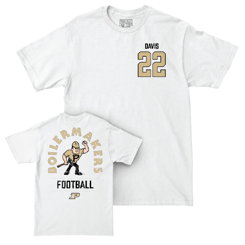 Football Jerseys For Special Event Promotions-Football White Mascot Comfort Colors Tee - Owen Davis | #22