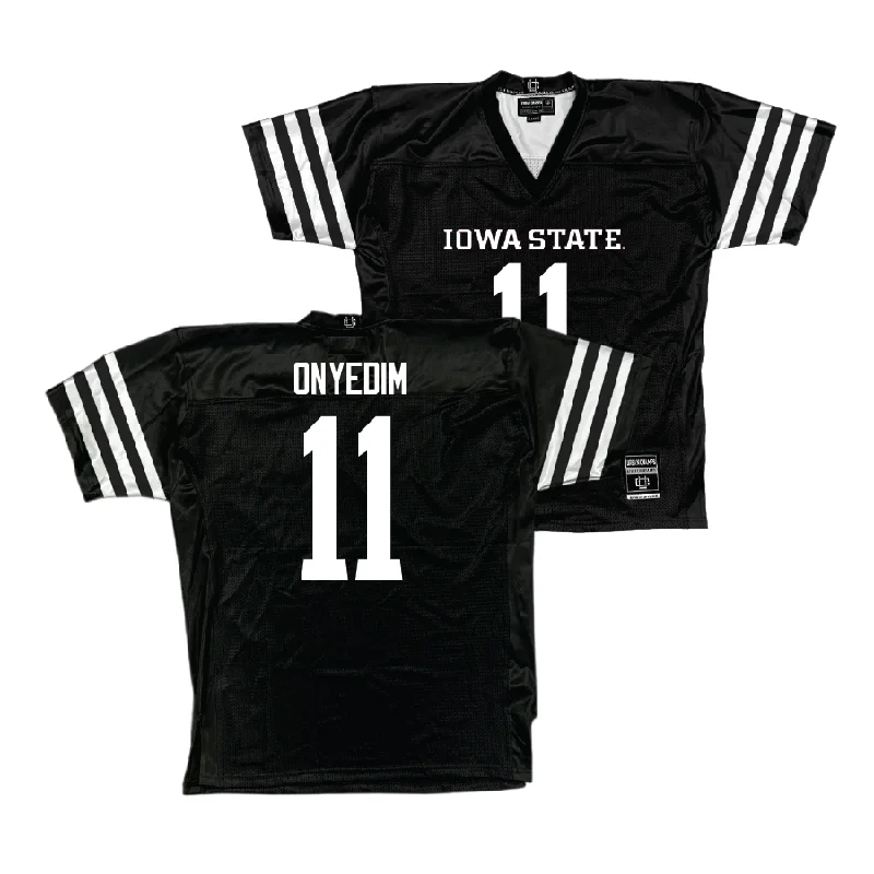 Personalized Football Jerseys For Charity-Iowa State Football Black Jersey - Tyler Onyedim