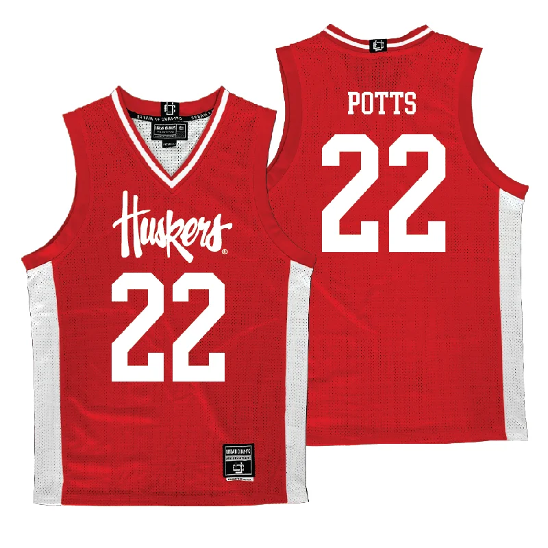 Basketball Jerseys For Promotional Campaigns-Nebraska Women's Basketball Red Jersey  - Natalie Potts