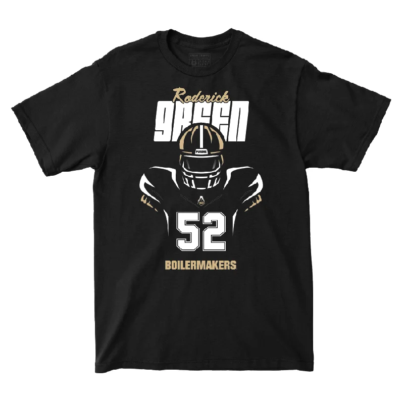 Personalized Football Jerseys For Gift Giving-Silhouette Black Football Tee - Roderick Green | #52