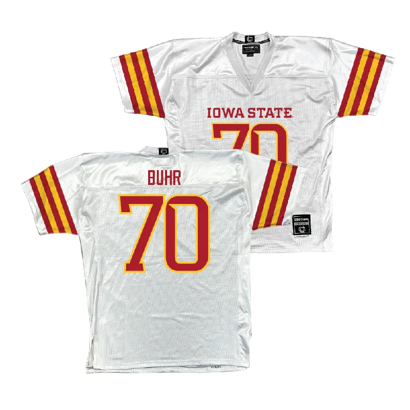 Football Jerseys For Holiday & Seasonal Events-Iowa State Football White Jersey - Trevor Buhr