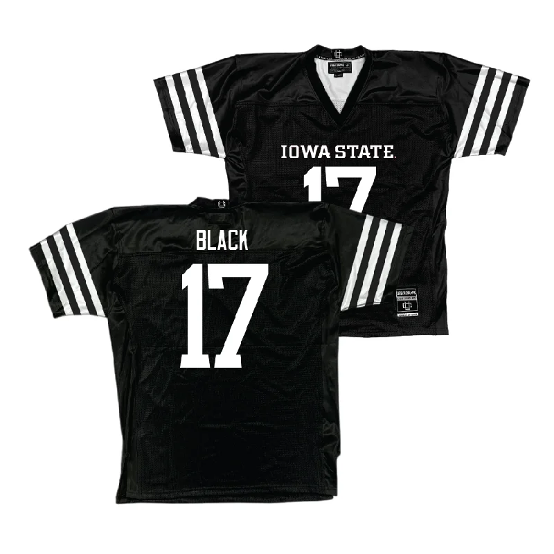 Custom Football Jerseys With Text & Logo-Iowa State Football Black Jersey - Kai Black