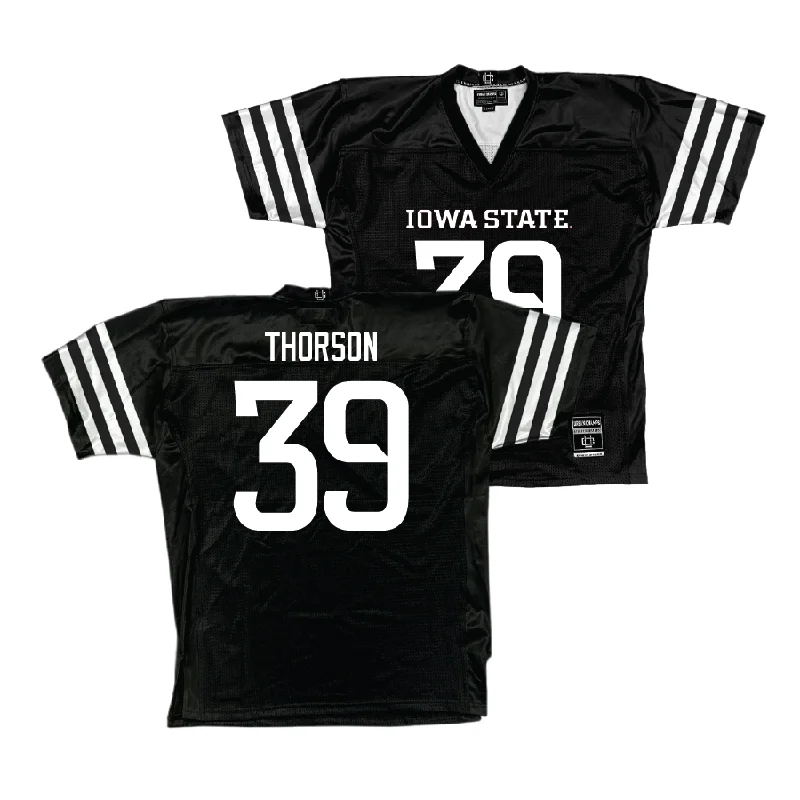 Personalized Football Jerseys For Local Supporters-Iowa State Football Black Jersey - Asle Thorson