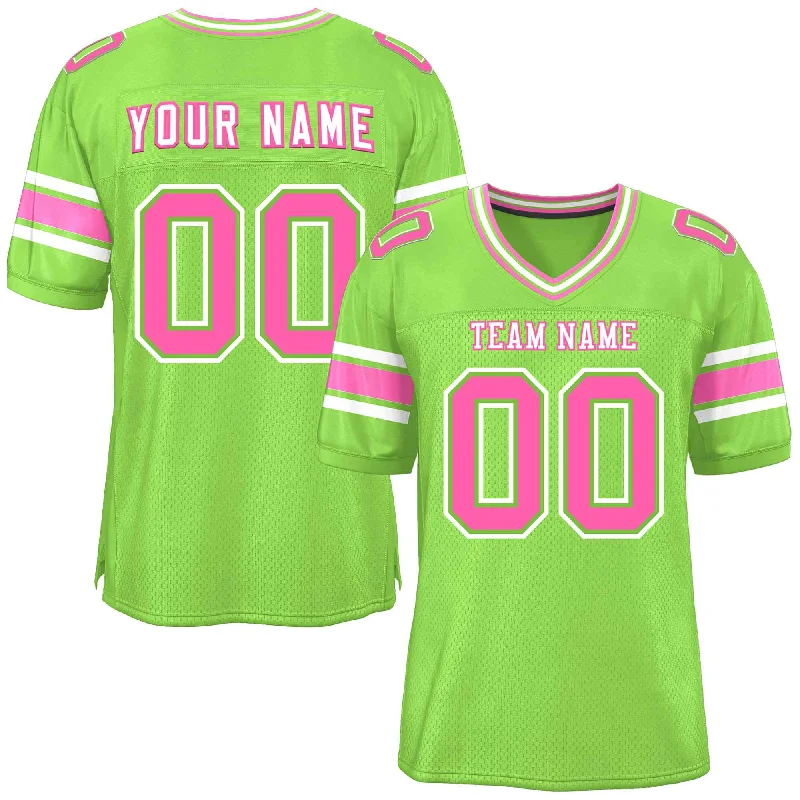 Football Jerseys For Fundraising Campaigns-Custom Neon Green Personalized Classic Authentic Football Jersey