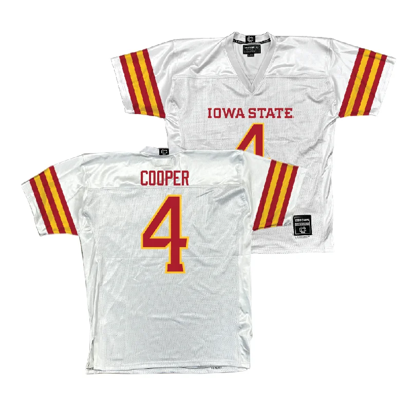 Custom Football Jerseys For VIP Events-Iowa State Football White Jersey - Jeremiah Cooper