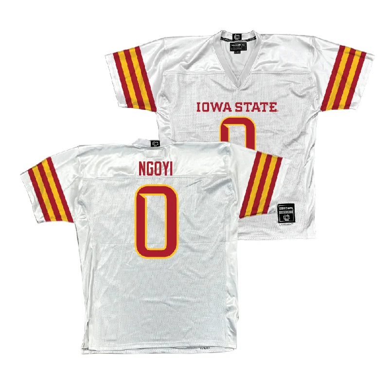 Football Jerseys For Fundraising Campaigns-Iowa State Football White Jersey - Ben Ngoyi