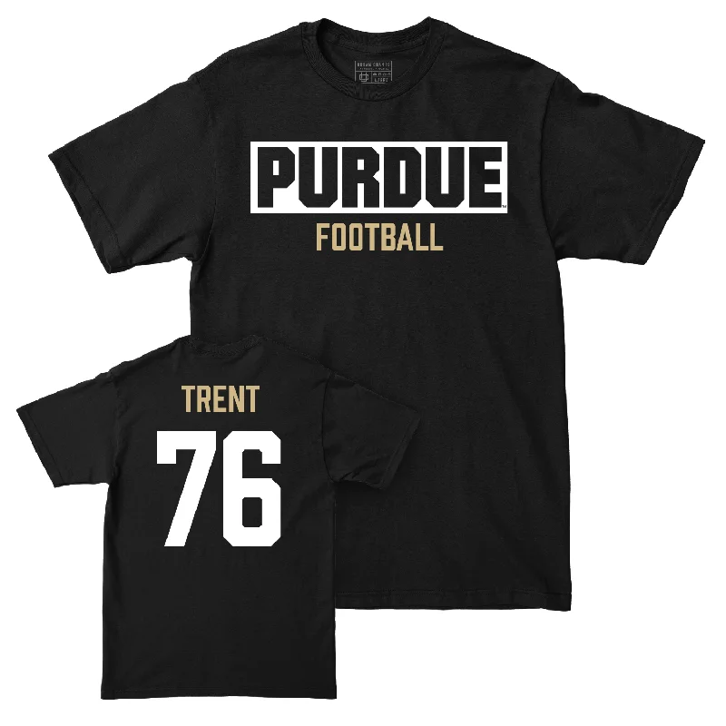 Football Jerseys For School Spirit Days-Football Black Staple Tee - Ethan Trent | #76