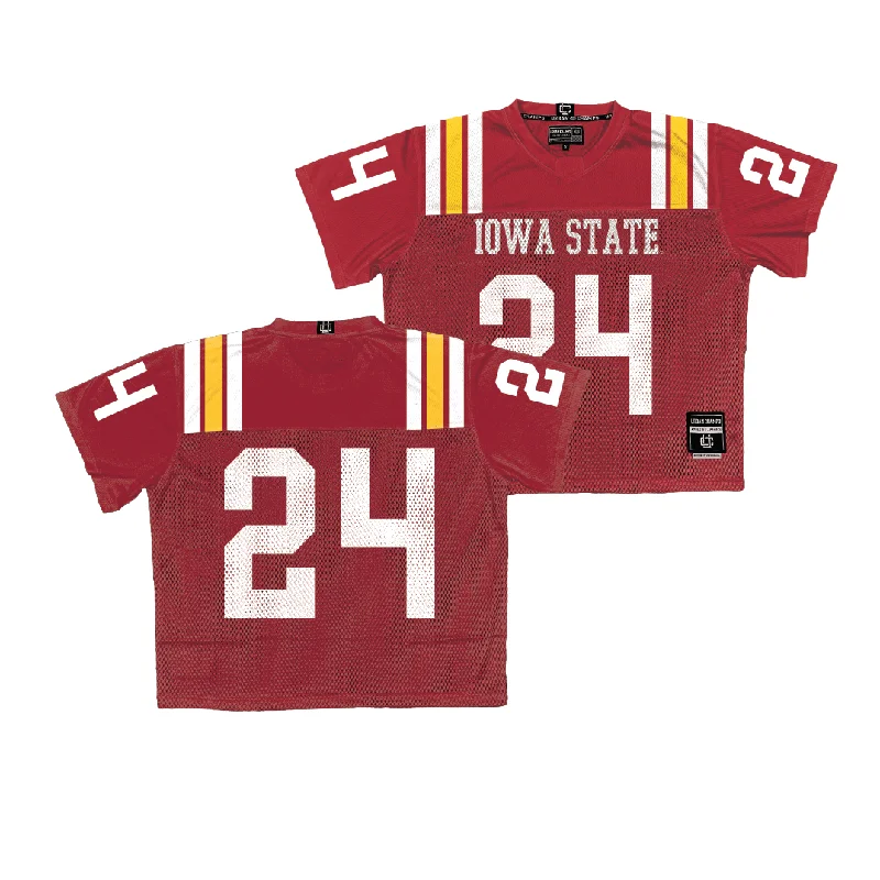 Football Jerseys For Charity Fundraisers-Iowa State Throwback Football Jersey - Quentin Taylor | #24