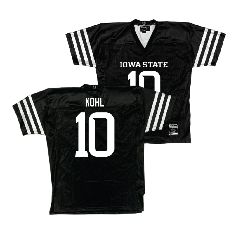 Custom Football Jerseys With Unique Designs-Iowa State Football Black Jersey - JJ Kohl