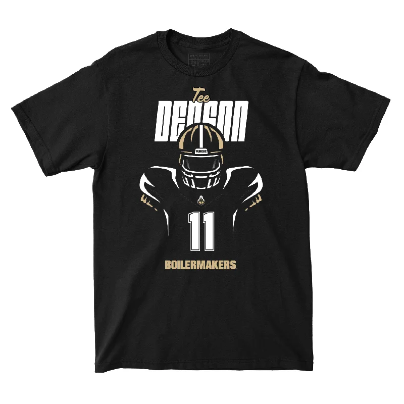 Custom Football Jerseys For Major Events-Silhouette Black Football Tee - Tee Denson | #11