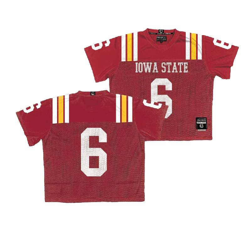 Custom Football Jerseys For Local Players-Iowa State Throwback Football Jersey - Myles Mendeszoon | #6