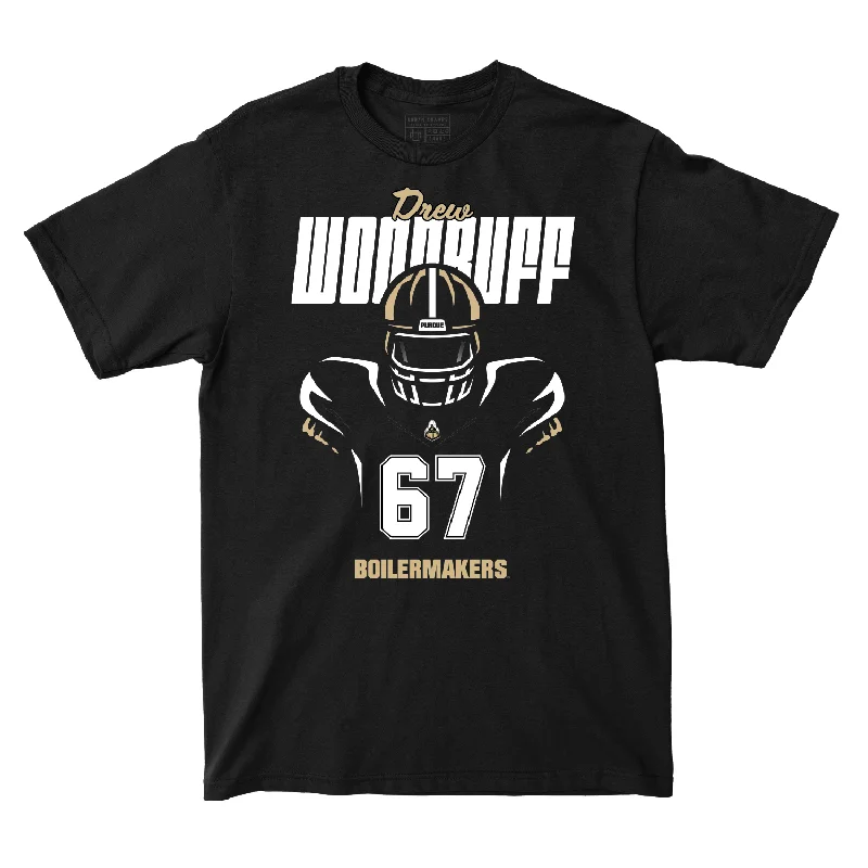 Custom Football Jerseys For Team Fundraisers-Silhouette Black Football Tee - Drew Woodruff | #67