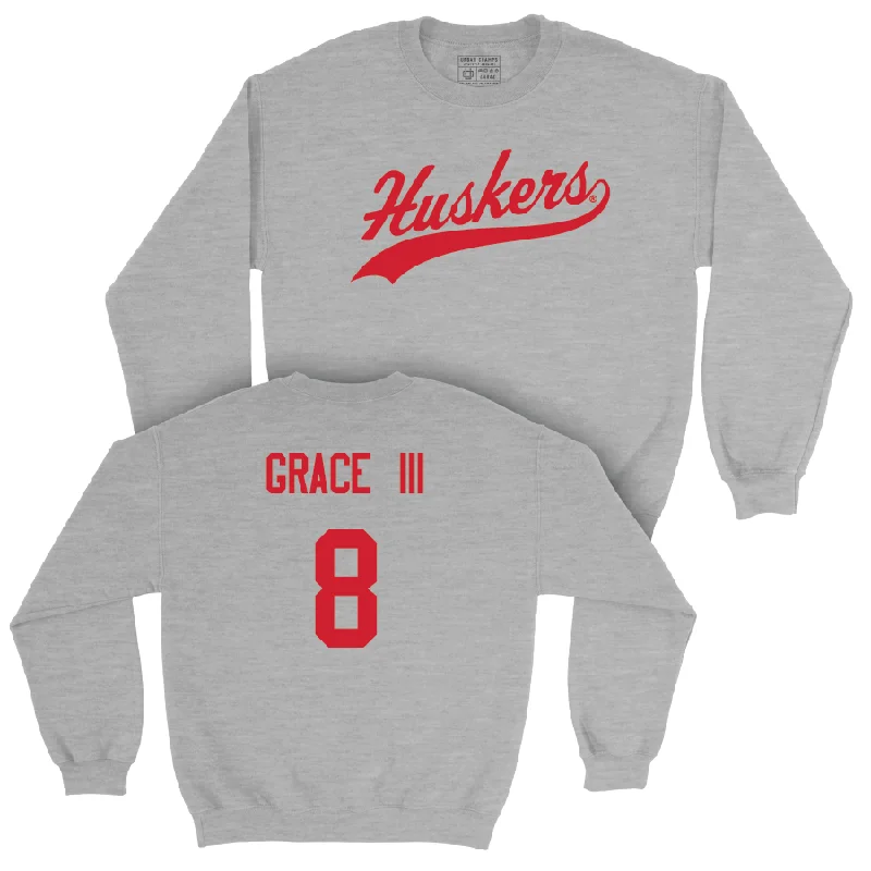 Custom Basketball Jerseys For Group Recognition-Sport Grey Men's Basketball Script Crew  - Jeff Grace III