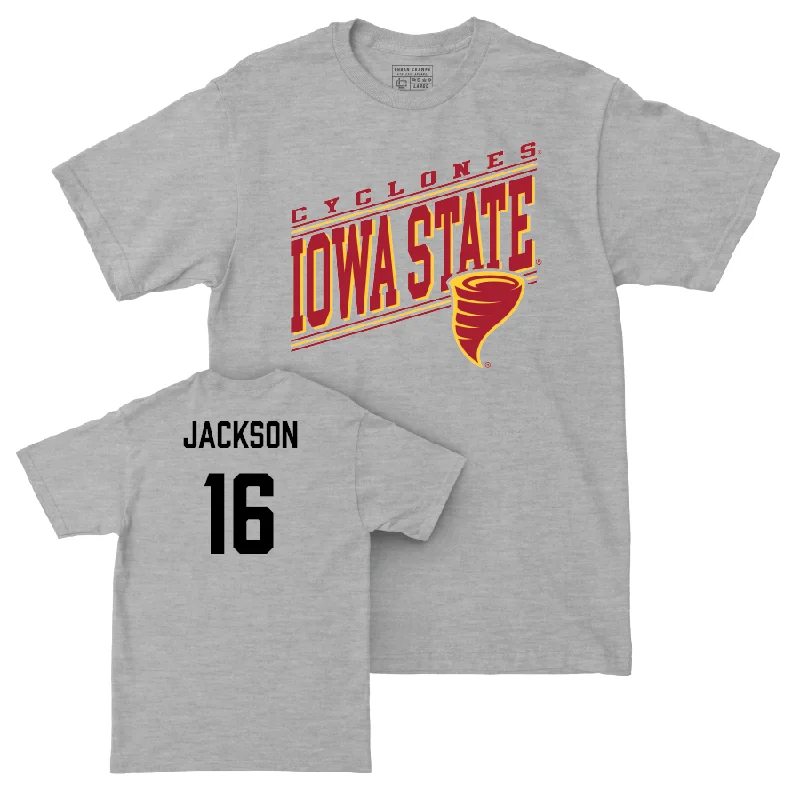 Personalized Football Jerseys For Families-Iowa State Football Sport Grey Vintage Tee  - Daniel Jackson