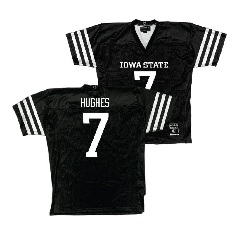 Personalized Football Jerseys For Large Groups-Iowa State Football Black Jersey - Tanner Hughes