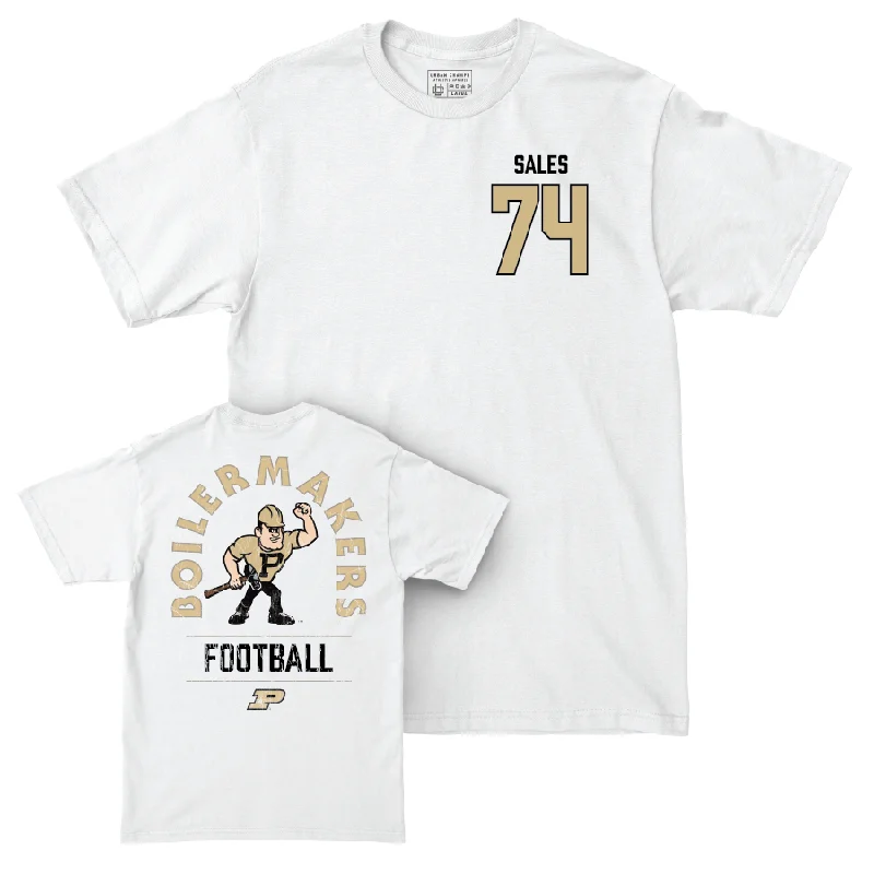 Football Jerseys With Custom Designs-Football White Mascot Comfort Colors Tee  - Joshua Sales