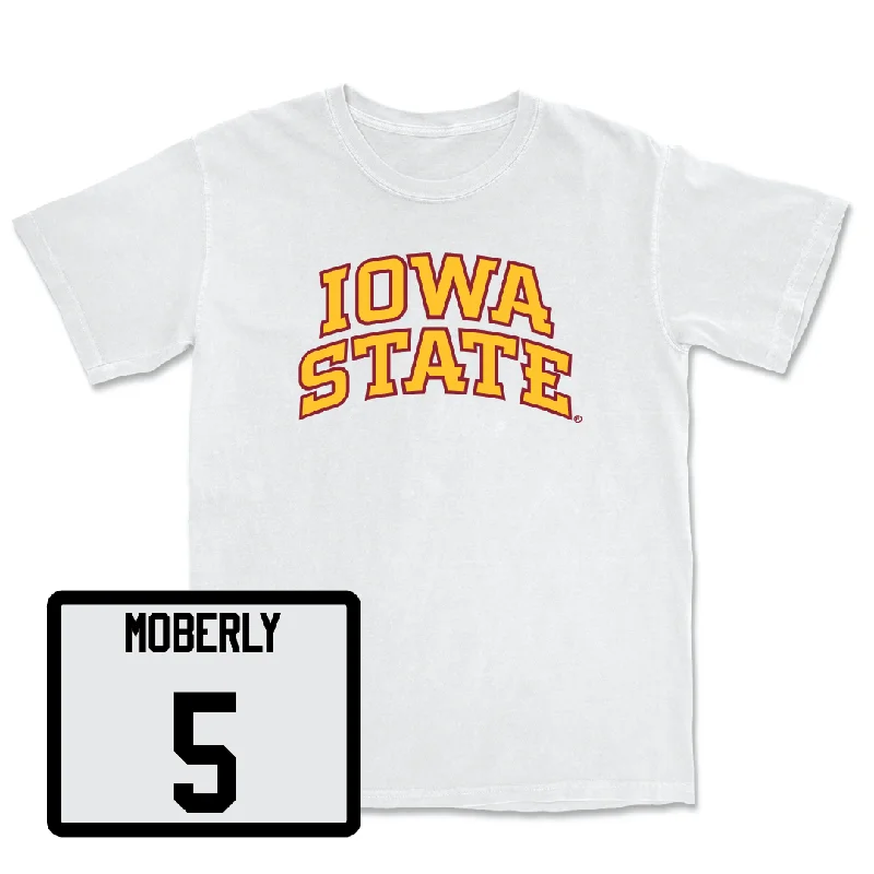 Personalized Football Jerseys For Team Photos-Football Iowa State White Comfort Colors Tee  - Connor Moberly