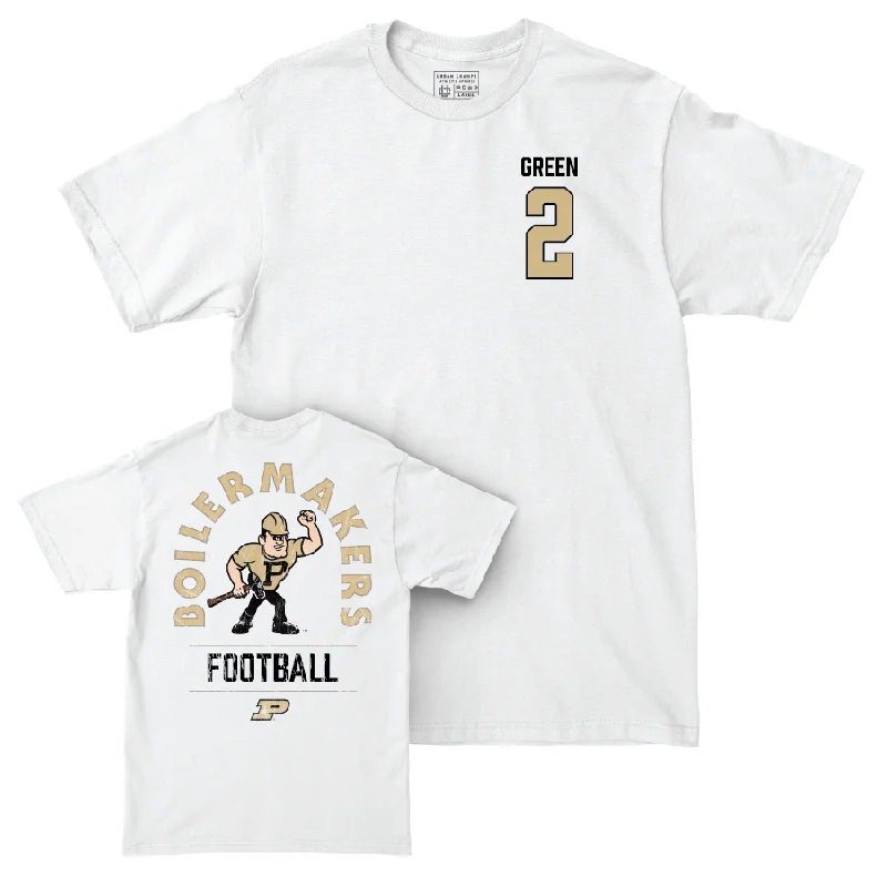 Personalized Football Jerseys For Special Guests-Football White Mascot Comfort Colors Tee  - Nyland Green