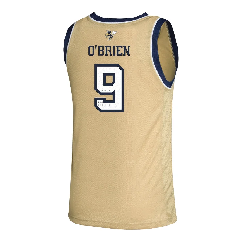 Custom Basketball Jerseys For Competitive Sports-Georgia Tech Adidas Men's Basketball Student Athlete Sand Jersey #9 Luke O'Brien