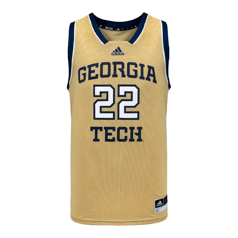 Custom Basketball Jerseys For Limited-Time Offers-Georgia Tech Adidas Sand #22 Basketball Jersey