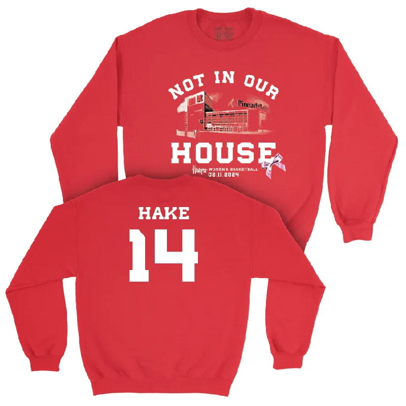 Custom Basketball Jerseys With Unique Designs-Women's Basketball Not In Our House Red Crew - Callin Hake | #14