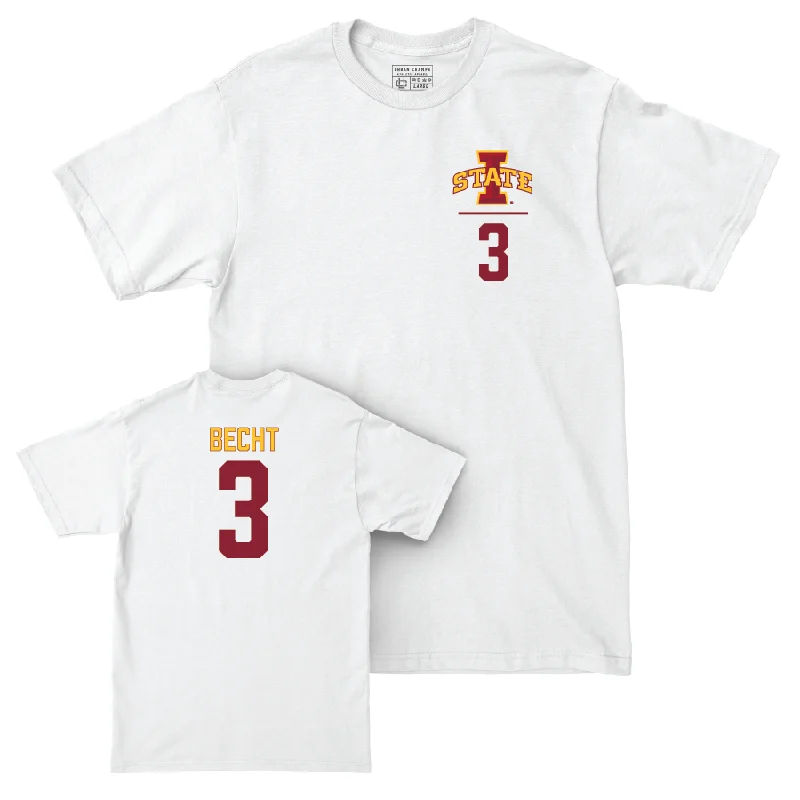 Personalized Football Jerseys For Special Gifts-Iowa State Football White Logo Comfort Colors Tee - Rocco Becht